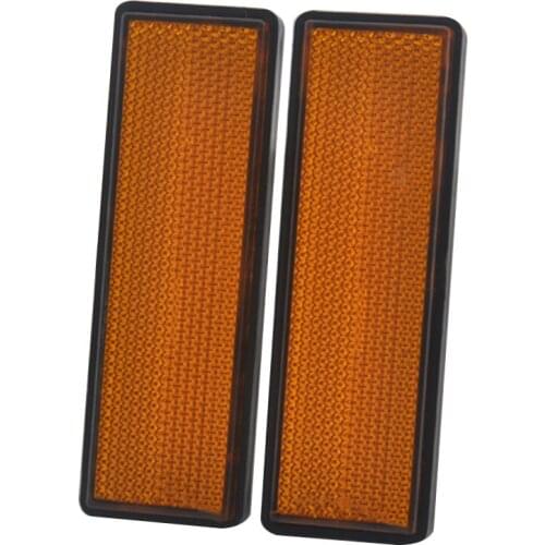 2pcs Motorcycle Accessories Front Fork Leg Reflectors Rectangle Sticker Universal Fits for Ducati orange Warning stickers