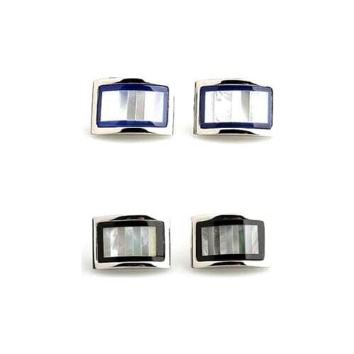 5pairs/lot Rectangle Arch Shape Cufflinks Enamel Sea Shell Cufflinks Vintage Business Style Mens Jewelry Wholesale