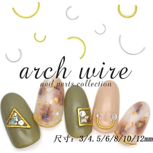 500pcs/bag New 3D Nail Art Decoration Metal Japanese Mini Stud Rivet Metal bending rod six size DIY Charm Nail Tools