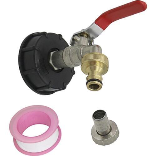60mm Coarse Thread 1/2" Male thread to 15mm IBC Tank Valve Adapter Kit IBC Tote Tank Food Grade Drain Adapter Garden Hose Faucet