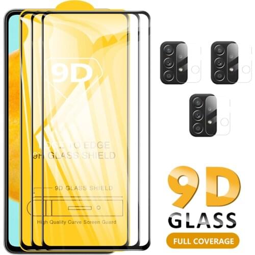 9D Tempered Glass for Samsung Galaxy S21 Plus S20FE S21 FE A52 A72 A71 Camera Lens for Samsung A51 A70 A50 A32 A42 A12 Protector