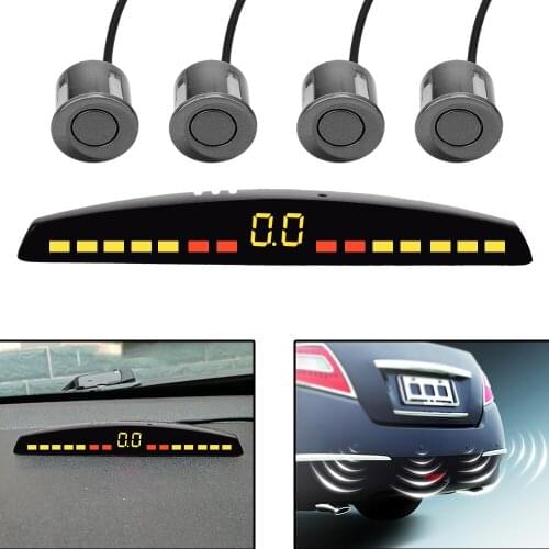 Car LED Parking Sensor Universal Parktronic Auto Car Detector Reverse Backup Radar Monitor System With 4 Sensors