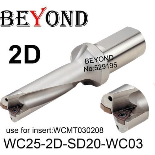BEYOND WC 2D 20mm 20.5mm WC25-2D-SD20-WC03 SD20.5 U Drilling use Carbide Inserts WCMT WCMT030208 Drill Bit Indexable CNC Tools