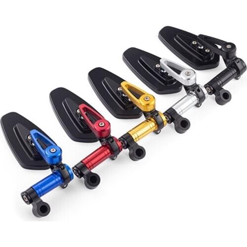 5 Colour Motorcycle Side Mirrors Aluminium Alloy Foldable Refitting Accessories Easy to Install 10mm 8mm Universal