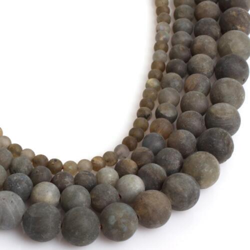 4-10mm Natural Stone Beads Round Matte Frost Grey Labradorite Beads For Jewelry Making beads 15'' DIY Beads Bracelets Trinket