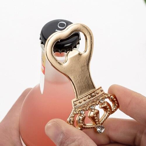 Beer Opener Creative Golden Crown Wine Bottle Opener Soda Cap Opener Bar Tools Kitchen Accessories Wedding Party Favors Gifts