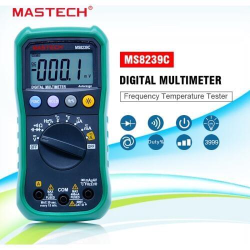 MasTech MS8239C Auto range multimeter 3 3/4 AC DC digital multitester Voltage Current Capacitance Frequency multimetro Tester