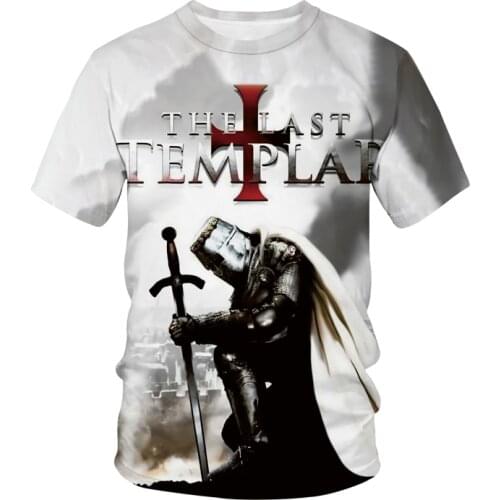 Knights Templar 3D Print T-shirt Men Women Fashion Printing Streetwear T Shirt Trendy Unisex Tshirt Tops Harajuku Male Clothing