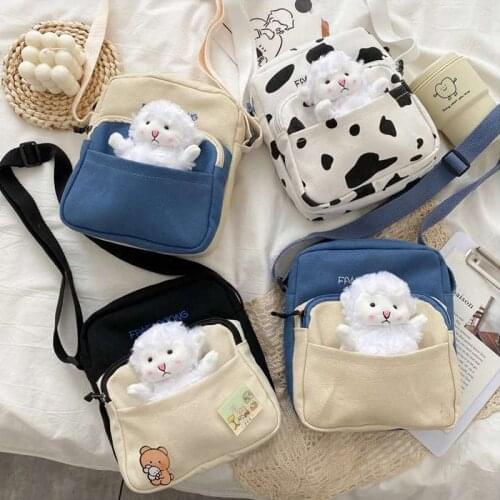 Canvas Diagonal Cross Bag Youth Fashion Casual Version Ladies Shoulder Bag Women Messenger Bags Korean Version Of the Trend