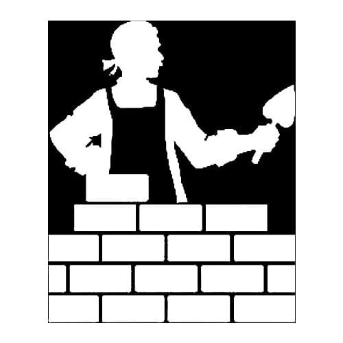 Personality Car Sticker Construction Worker Builder Build Brick Wall Accessories PVC Decal Black/Silver for VW,12cm*9cm
