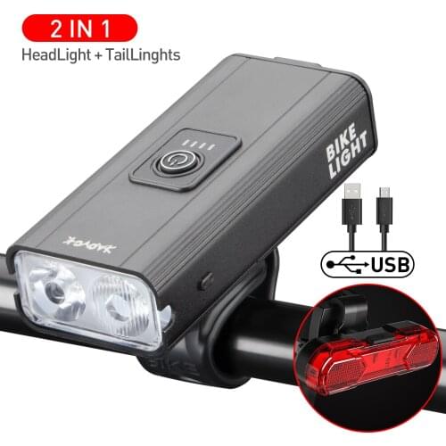 Kapvoe LED Bicycle Lights USB Rechargeable Headlight MTB Mountain Road Bike Front Light Flashlight Lamp Cycling Equipment