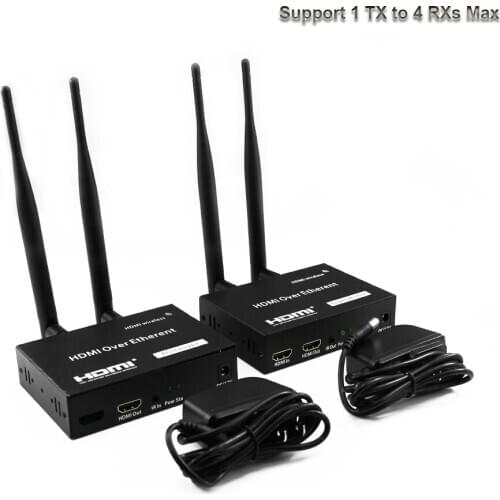 Wireless HDMI Extender 200M 2.4G/5G 1080P Transmitter Receiver kit TCP/IP extende Audio Video support 1Tx to 4RXs for RC FPV