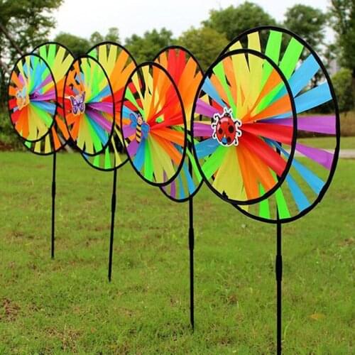 Colorful Polyester Wheel Windmill for Children Outdoor Activities and Garden Decoration Kids Windmill Toys