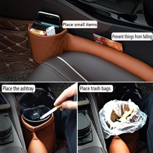 Multifunctional Seat Slot plug Pad PU Leather Side Pocket For Storage Cup Holder Ashtray Holder Stopper For Phone Wallet Keys
