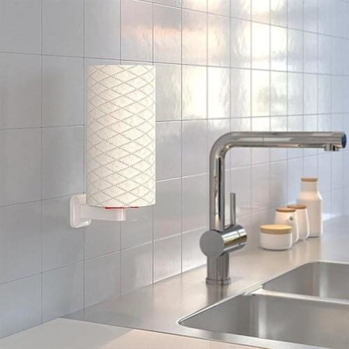 Wall Mount Kitchen Tissue Holder Hanging Dispenser Plastic Tissue Shelf Organizer Wall Toilet Roll Paper Towel Box Rack Bathroom