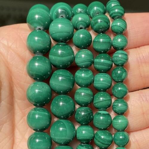 Natural Malachite Stone Round Gemstone Loose Spacer Bead For Jewelry Making 6/8/10/12mm DIY Bracelet Necklace