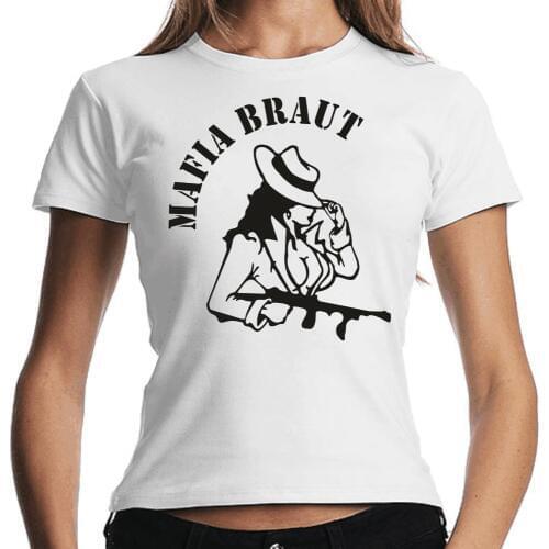 New Spring Cotton Funny Tee Shirts Short Sleeve Mafia Braut | Italien | Italia |Party | Fun |Girlie Shirt movie T Shirt
