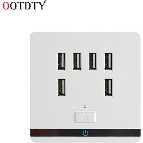 OOTDTY 3.4A 6 Port USB Wall socket Outlet Charger Power Socket Receptacle Plate Panel Switch