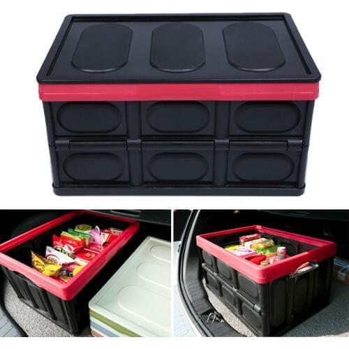 Car Trunk Organizer Box Collapsible Cargo Storage Container Toys Food Storage Bag Camping Pack Fishing Trip Supplies Universal