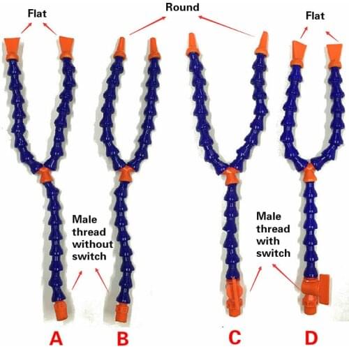 Flat round nozzle flexible oil coolant pipe hose cooling pipe lathe metal cooling hose lathe cooling 1/4 3/8 1/2 L 400-600mm
