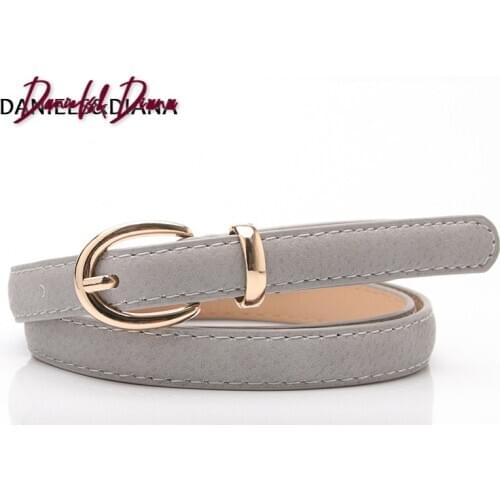 New Designer Ladies Boho Vintage Belt Buckle Belt Woman Thin Narrow Black White Red Brown Leather Belts For Women Jeans