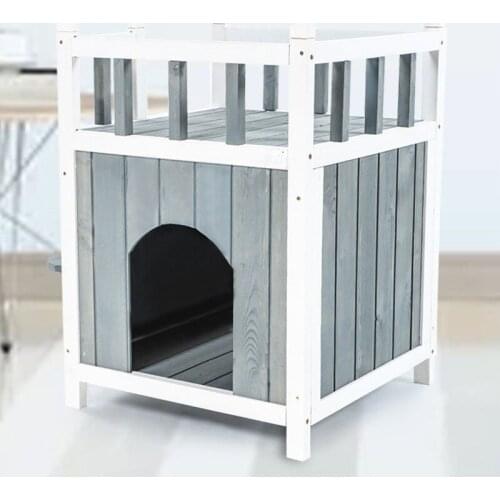 Four Seasons Universal Solid Wood Cat Litter Double-layer Cat Climbing Frame Cat Villa Cat House Cat House