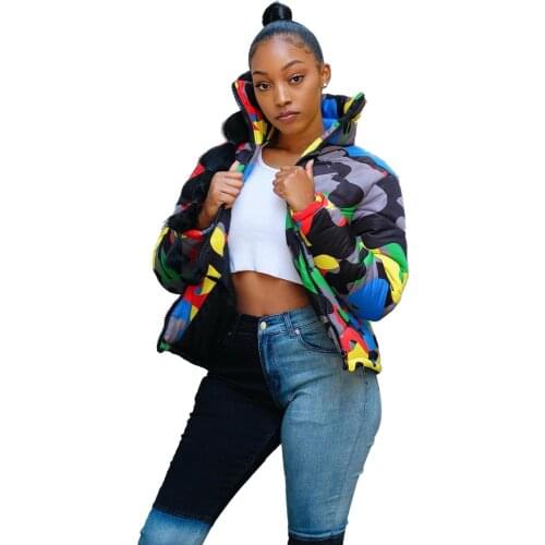 Coldke Casual Women Coats Zippers Pockets Camouflage Jacket Turn Down Collar Velvet Overcoat Plus Size High Street Outdoor Wears