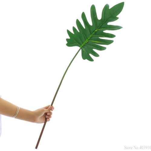 1 PCS Large Vivid Plastic Artificial Palm tree Monstera leaf green plant branch flowers Home wedding decoration tropical Leaves