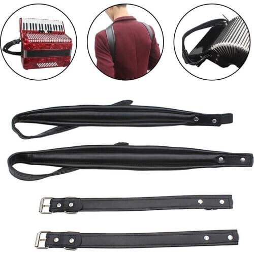 2Pcs 16-120 Bass Accordion Adjustable Thicken Faux Leather Shoulder Straps Set instrument Accessories