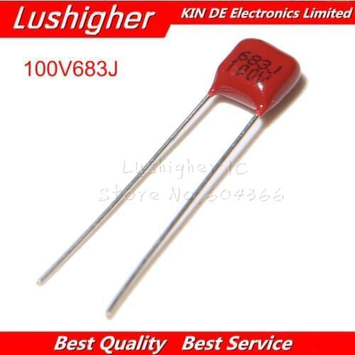20PCS 100V683J 68NF 0.068UF Pitch 5MM 100V 683J 683 CBB Polypropylene Film Capacitor