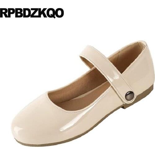 2021 Nude Mary Jane Patent Leather Flats Japanese School Slip On Cheap Shoes China Round Toe Ladies Designer Women Chinese
