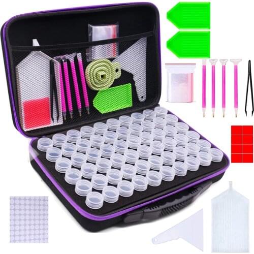 7/15/30/60/120 Bottles Diamond Painting Tools Set Accessories Beads Storage Box 5D Diamond Art Drill Storage Box Container Kit