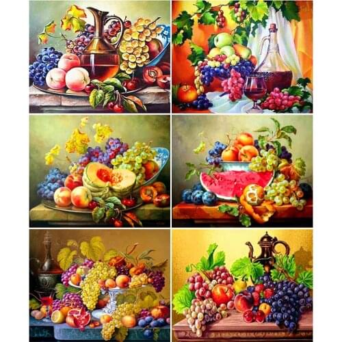 AZQSD Oil Painting By Numbers Fruits Handpainted Gift 40x50cm DIY Coloring By Numbers Flower Home Bedroom Wall Artwork