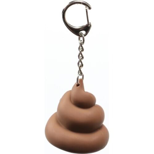 FREE SHIPPING BY DHL 100pcs/lot Funny Plastic LED Poo Keychains with Sound Novelty Poo Shaped Keyrings for Gifts