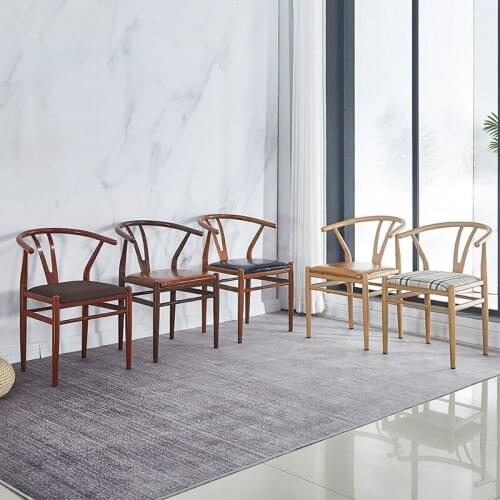 Tea Table And Chair Single Dining Home Nordic Backrest Y Chinese Iron Art Taishi Chair Imitation Solid Wood Tea Chair Circle Cha