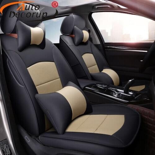 AutoDecorun 18PCS/Set Genuine Leather Seat Covers for SKODA Superb 2 3 Accessories Seat Covers for Cars Seats Cushion Protectors