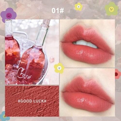Flower Lipstick Pen Milk Tea Matte Moisturizing Waterproof Not Easy To Discolor No-Stick Cup Lipstick Lip Tint Pen CosmeticTSLM1