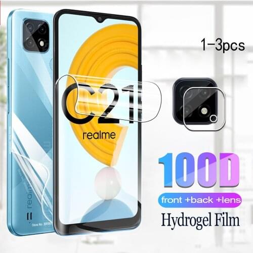 For redme C21 Protective For oppo realme C21 6.5" Front back Screen Protector Hydrogel Film phone lens Cover Not Tempered Glass