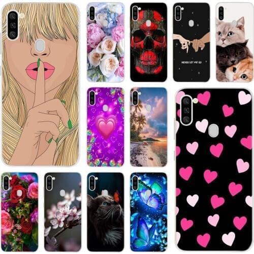 For Samsung Galaxy A11 A51 A71 A21S M31S Case Cute Heart Painted Silicone Soft Phone Cover For Samsung A11 Case A21s M31s Fundas