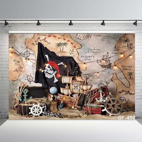 Newborn Little Pirate Portrait Backdrop Photography Nautical Map Sailing Adventure Photocall Baby Birthday Cake Smash Photocall