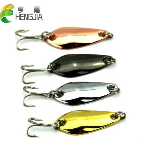 HENGJIA 4pcs 3.5CM 3.7G hard Metal Spinner Spoon Fishing Lures isca artificial pesca fishing tackle carp fishing crank swimbait