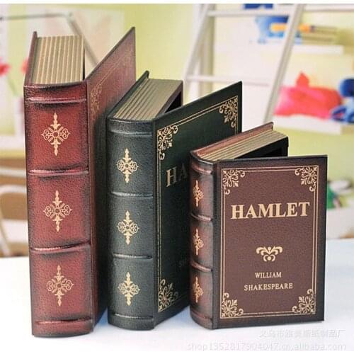 3PCS Fake Books Decoration Creative Wood Storage Box Modern Art Desktop Ornament Home Decoration Accessories Vintage Home Decor