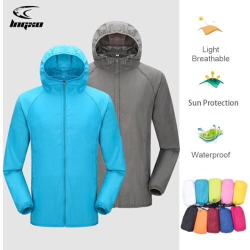Camping Rain Jacket Men Women Waterproof Sun Protection Clothing Fishing Hunting Clothes Quick Dry Skin Windbreaker With Pocket