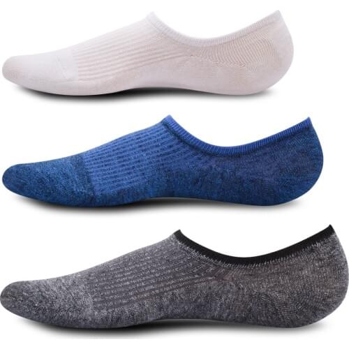 Summer solid color cotton invisible socks mens silicone anti-skid shallow boat Socks striped socks mens socks