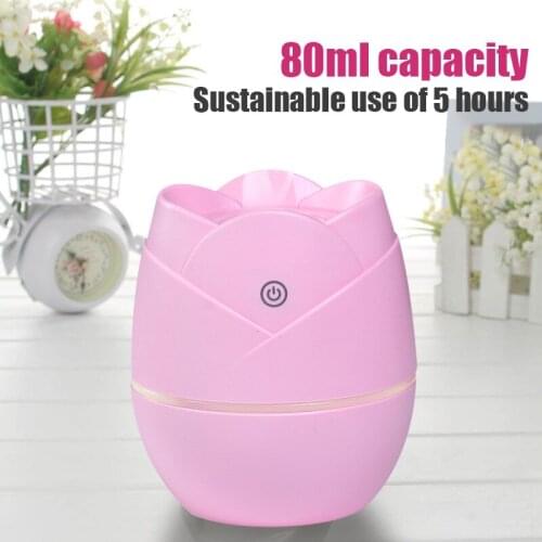 Mini USB Rose Humidifier Sprayer Portable Bedroom Decor Office Room Air Purifier for Home Office