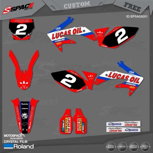 MotoSpace Custom Team Graphics Backgrounds Decals 3M Stickers Kit For HONDA 2005-08 CRF450R 001