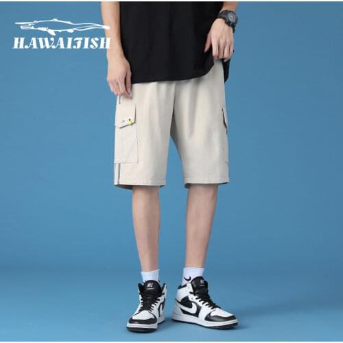 Hawaifish brand mens cargo Shorts summer 2021 trend loose five-point short pants casual high quality fashion style overalls