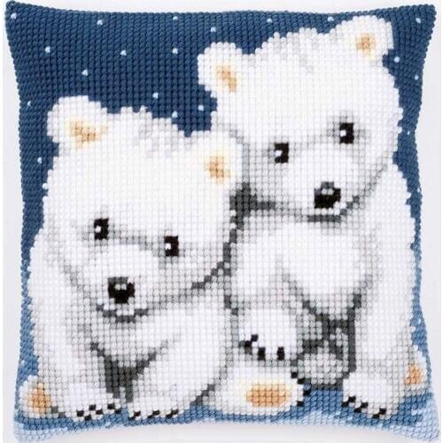 Bear Latch Hook Pillow Sets Forest Style Cushion Embroidered Crafts Latch Hook Rug Kits DIY For Punk Stripes Needlework