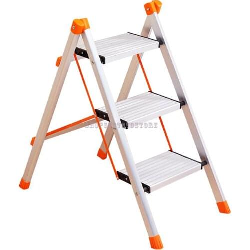 Stainless Steel Aluminum Alloy Ladder Three Step Ladder Household Ladder Folding Ladder Small Ladder Climbing Herringbon