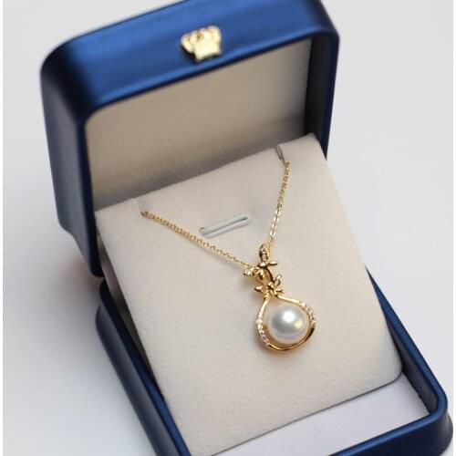 Hot sell gold plated high quality women jewelry single natural real pearl fresh water pendant necklace can customize length